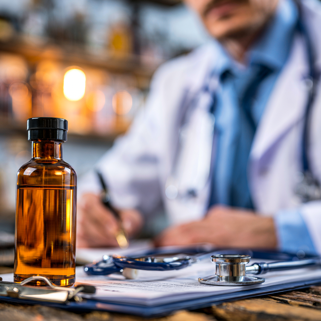 Medical professional reviewing paperwork beside medication bottle, representing who qualifies for same day medical detox at San Diego Wellness Center in San Diego, CA, with immediate medical assessment and safe withdrawal support.